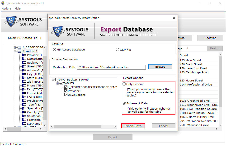 save-exported-database